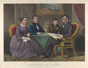 Lincoln em casa, 1867 de Nathaniel Currier
