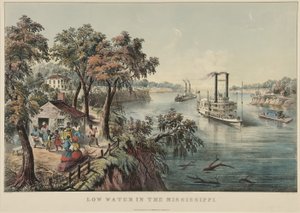 Água Baixa no Mississippi, 1868 de Nathaniel Currier