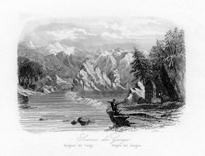 Fonte do Ganges, Índia, c1840 de N. Remond