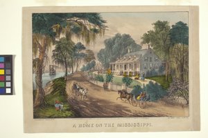 A Home On The Mississippi (litografia colorida à mão)
