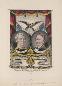 Grand National Whig Banner, c.1848 (litografia a cores) de Currier and Ives