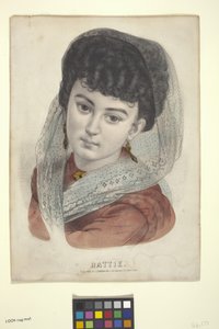 Hattie (litografia colorida à mão)
