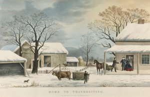 Início do Dia de Ação de Graças de Currier and Ives