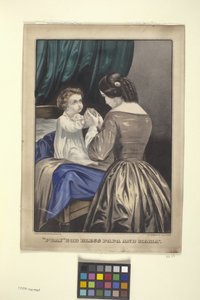 "Reze" Deus abençoe o papá e a mamã" (litografia colorida à mão)