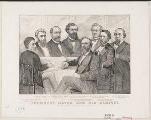 Presidente Hayes e seu gabinete, c.1877 (litho) de Currier and Ives