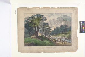 Os Cedros do Líbano (litografia colorida à mão)