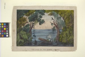 O Lago do Pântano do Desmatamento (litografia colorida à mão)