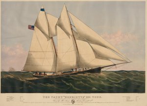 O iate "Henrietta" 205 toneladas de Currier and Ives