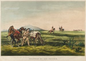 Armadilhas na Pradaria / Paz ou Guerra? 1866 (litografia a cores) de Currier and Ives