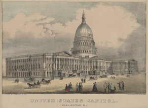 United States Capitol, Washington, D.C. 1872 (litografia a cores) de Currier and Ives