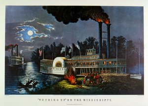 "Lenha no Mississipi". 1863 (litografia)