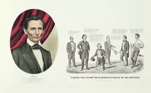 Hon. Abraham Lincoln, 16º Presidente dos Estados Unidos, 1860 de N. and Ives, J.M. Currier