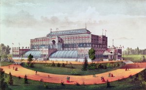 Horticultural Hall, Exposição do Centenário dos Grandes Estados Unidos de 1876 de N. and Ives, J.M. Currier