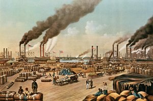 The Levee - Nova Orleans, 1884 de N. and Ives, J.M. Currier