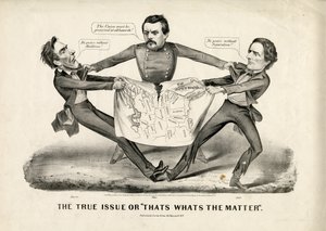 A verdadeira questão ou que é o que é o assunto, 1864 de N. and Ives, J.M. Currier