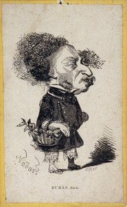 Portrait load (portrait-charge) de Alexandre Dumas Jr. (1824-1895), escritor francês. Cartoon de Gaspard Felix Tournachon dit Felix Nadar (1820-1910). de Nadar