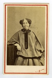 Retrato do escritor George Sand (1804-1876) (Aurore Dupin), Baronesa Dudevant. Cartão de visita de Nadar