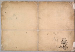 Dois elefantes brigando em um pátio antes de Muhammad Shah, c. 1730-40.