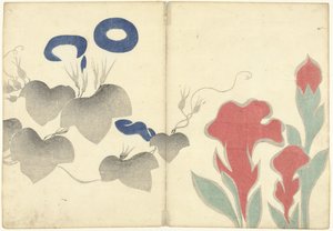 Algas aglutinadas azuis e flores vermelhas
Imprimir álbum de Korin (título da série)
Korin gafu (título da série)