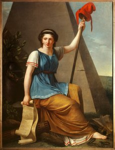 A Liberte Allegorie de la Liberte como uma mulher com um chapéu frígio. Pintura de Nanine Vallain (ativa entre 1785-1810) 1794 Sol. 1,28 x 0,97 m de Nanine Vallain