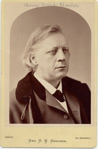 Henry Ward Beecher (1818-1887), clérigo americano, reformador social (foto do albúm) de Napoleon Sarony