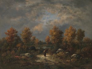 Outono: The Woodland Pond, 1867. de Narcisse Virgile Diaz de la Peña