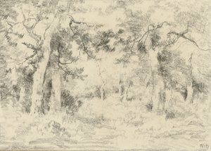 Vista da floresta no verão de Narcisse Virgile Diaz de la Peña