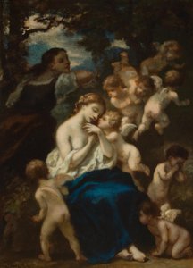 Uma ninfa com cupidos de Narcisse Virgile Diaz de la Peña