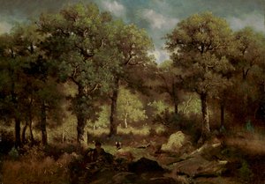Interior da floresta de Fontainebleau de Narcisse Virgile Diaz de la Peña