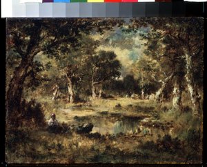 "Forest swamp" (Paysage de foret) Pintura por Narcisse Virgile Diaz de la Pena (1807-1876) 1870 Museu Pushkin, Moscovo de Narcisse Virgile Diaz de la Peña
