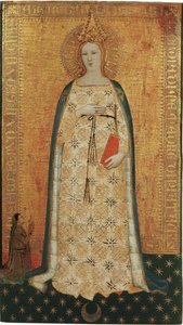 Vierge parturiente, Virgo paritura - Madonna del Parto - Nardo di Cione (activo ca 1346-1365). Tempera no painel de Nardo di Cione Orcagna