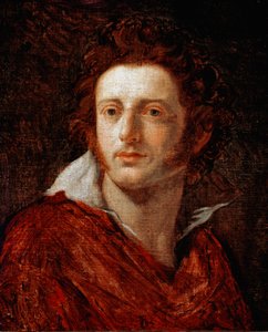 Retrato do poeta e dramaturgo italiano Ugo Foscolo (1778-1827) Pintura de Natale Schiavoni (1777-1858) Florença do século XIX, Galleria d