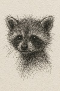 Guaxinim-bebé curioso de Natalie Bruns