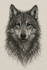 Desenho detalhado de um lobo de Natalie Bruns