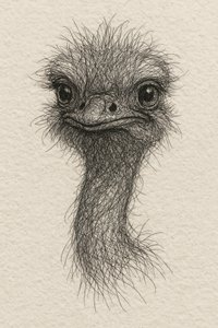 Esboço de um emu simpático de Natalie Bruns