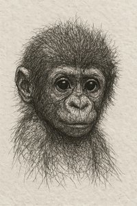 Bebé chimpanzé inocente de Natalie Bruns