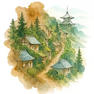 Aldeia de montanha japonesa de Natalie Bruns