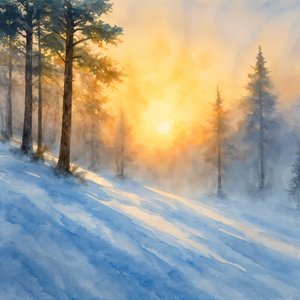 Nascer do sol enevoado de inverno de Natalie Bruns