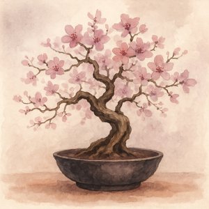 Bonsai de cerejeira rosa de Natalie Bruns
