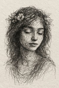 Retrato floral sereno de Natalie Bruns