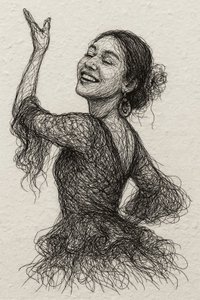 Bailarina de flamenco sorridente de Natalie Bruns