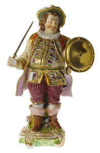 Figura de cerâmica de porcelana inglesa do século XVIII do ator David Garrick de Nathan Benn