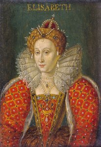 Retrato a óleo em miniatura da Rainha Isabel I de Inglaterra de Nathan Benn