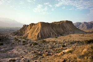 Pirâmide Moche de Pampa Grande no vale de Lambayeque, no norte do Peru