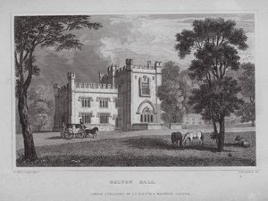 Bolton Hall (gravura) de Nathaniel (after) Whittock