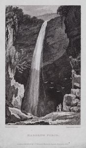 Hardrow Force (gravura) de Nathaniel (after) Whittock