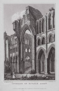 Interior da Abadia de Rivaulx (gravura) de Nathaniel (after) Whittock
