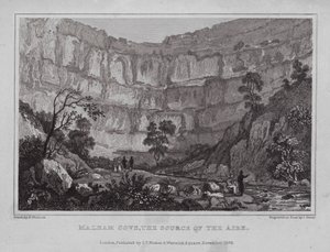 Malham Cove, a Fonte do Aire (gravura)