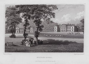 Studley Royal (gravura) de Nathaniel (after) Whittock
