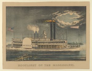 Luar no Mississippi, 1872-74., 1872-74. Criadores: Nathaniel Currier, James Merritt Ives, Currier e Ives. de Currier and Ives